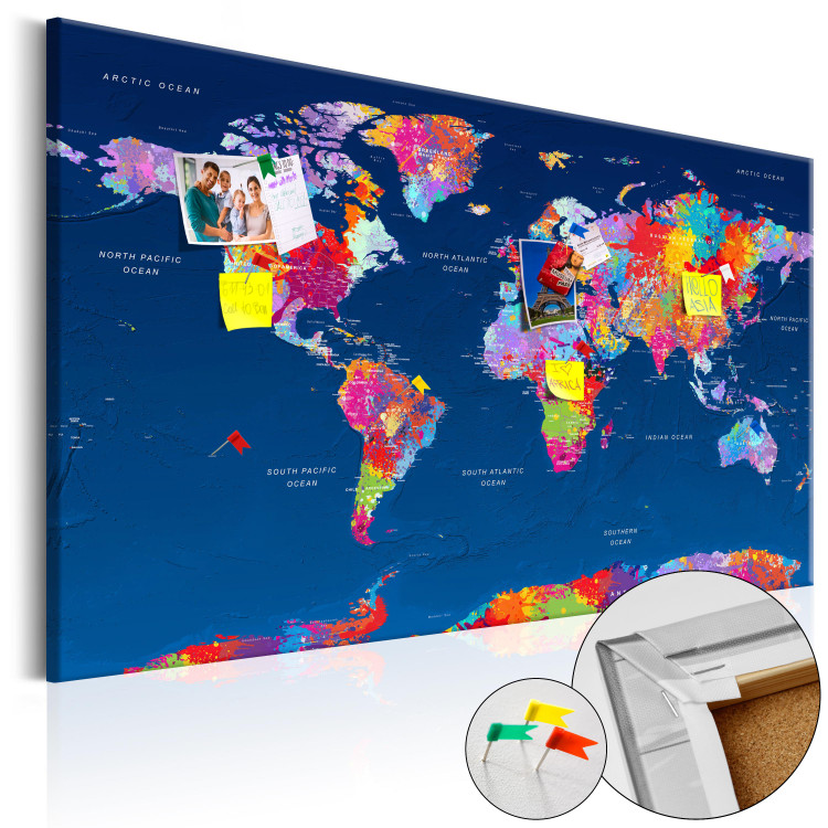 Decorative Pinboard World Map: Artistic Fantasy 95955