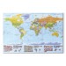 Canvas Art Print World: Colorful Map - Country Flags on World Map in English 98055
