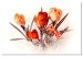Canvas Art Print Red Crocuses (1-piece) - Romantic Bouquet of Spring Flowers 98555