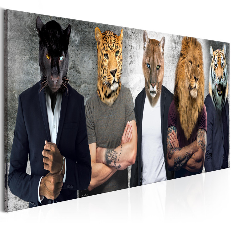 Canvas Print Different Faces (1-part) Narrow - Street Art of People as Animals 107565 additionalImage 2
