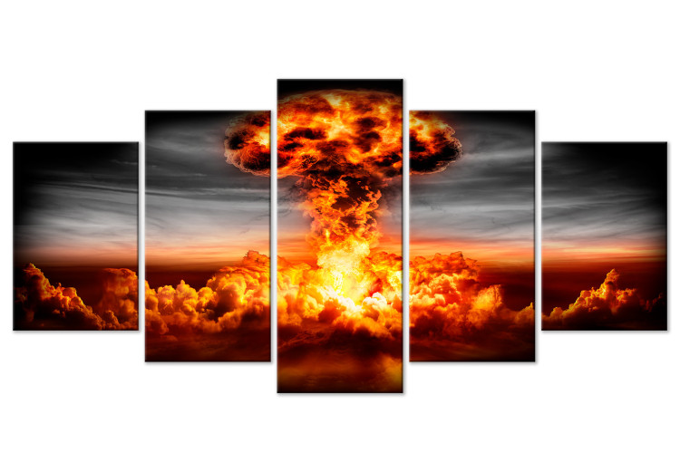 Canvas Print Explosion (5-part) Wide - Abstract Atomic Bomb Explosion 108165