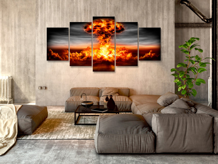 Canvas Print Explosion (5-part) Wide - Abstract Atomic Bomb Explosion 108165 additionalImage 3