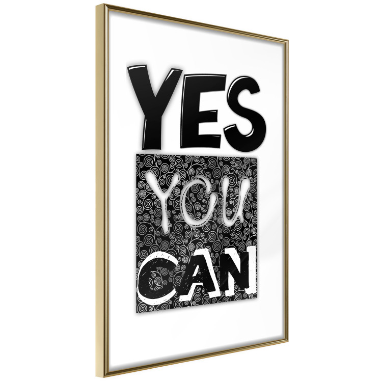 Wall Poster Yes you can - black and white composition with texts on a patterned background 116365 additionalImage 6