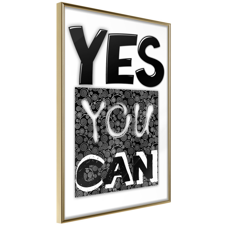 Wall Poster Yes you can - black and white composition with texts on a patterned background 116365 additionalImage 12