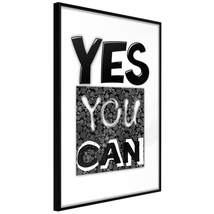 Wall Poster Yes you can - black and white composition with texts on a patterned background 116365 additionalImage 11
