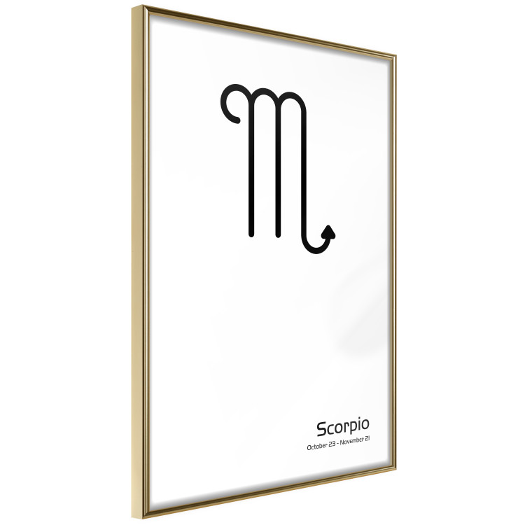Wall Poster Scorpio - simple black and white composition with zodiac sign and text 117065 additionalImage 14