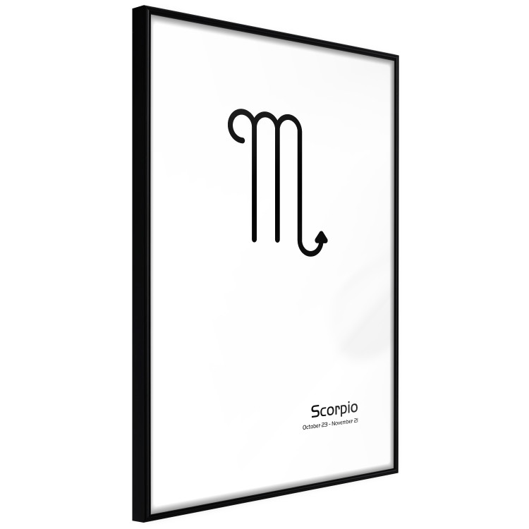 Wall Poster Scorpio - simple black and white composition with zodiac sign and text 117065 additionalImage 11