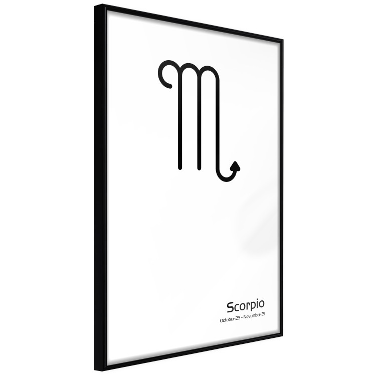 Wall Poster Scorpio - simple black and white composition with zodiac sign and text 117065 additionalImage 12