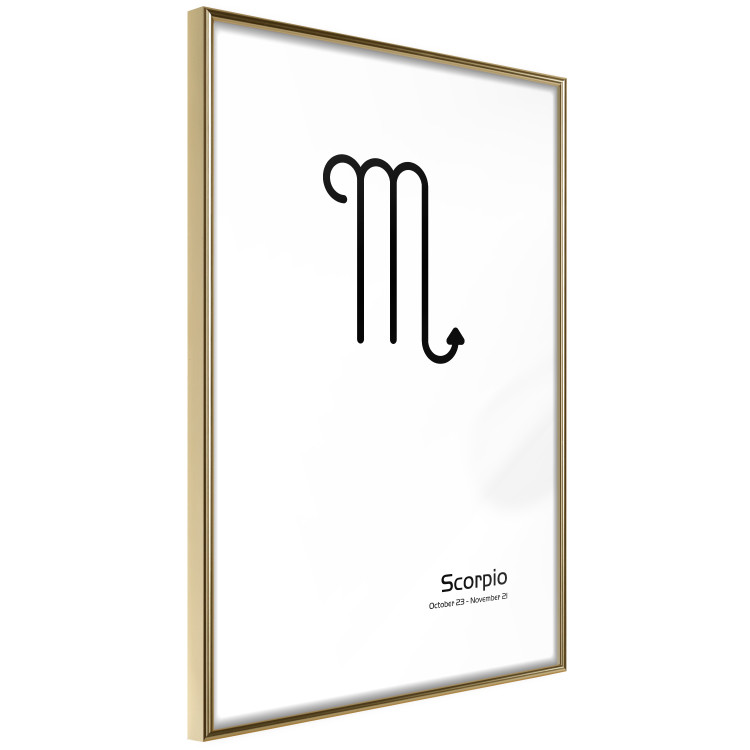 Wall Poster Scorpio - simple black and white composition with zodiac sign and text 117065 additionalImage 8