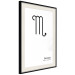 Wall Poster Scorpio - simple black and white composition with zodiac sign and text 117065 additionalThumb 3
