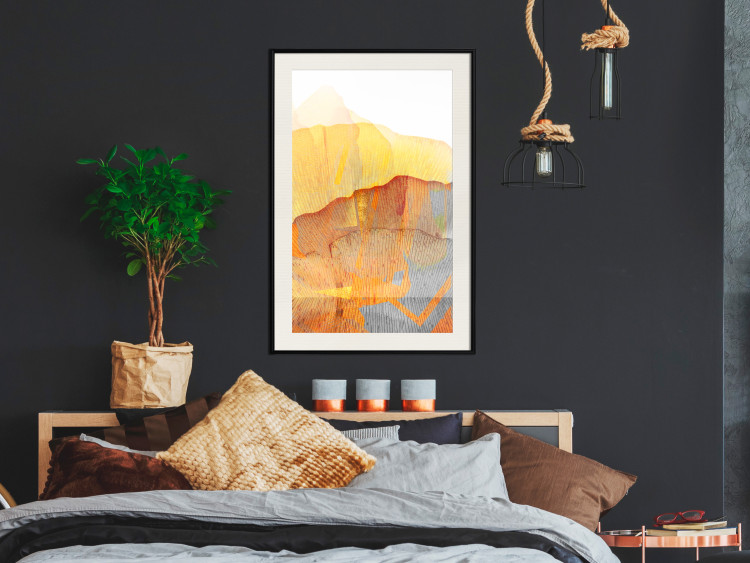 Wall Poster Noble Stone - colorful abstraction with predominance of orange 117765 additionalImage 22
