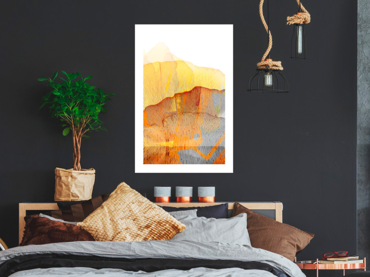 Wall Poster Noble Stone - colorful abstraction with predominance of orange 117765 additionalImage 5