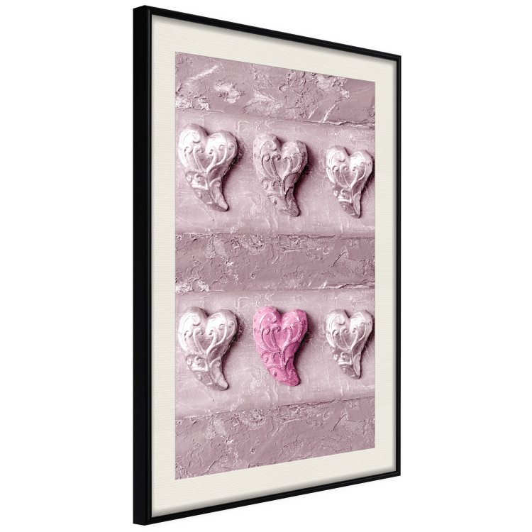 Poster Faces of Love - fully pink composition with shiny hearts 118265 additionalImage 3
