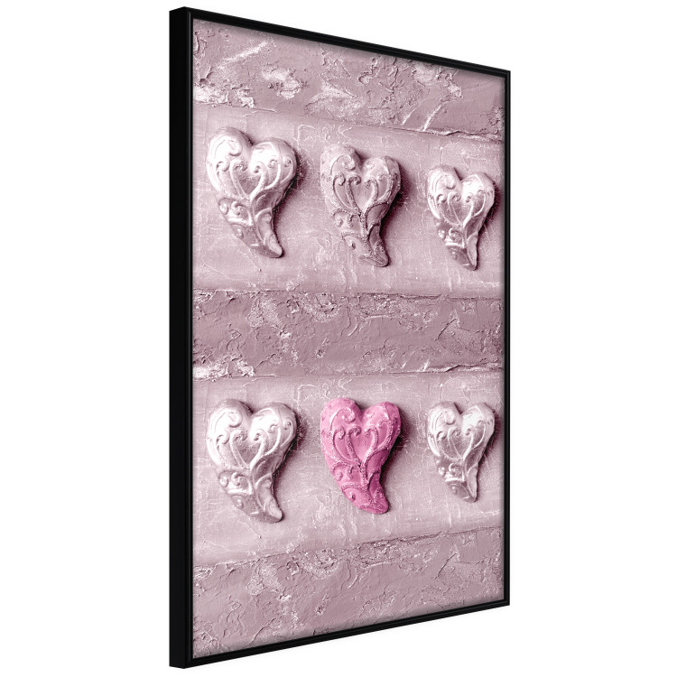Poster Faces of Love - fully pink composition with shiny hearts 118265 additionalImage 9