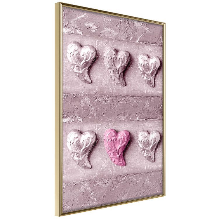 Poster Faces of Love - fully pink composition with shiny hearts 118265 additionalImage 13