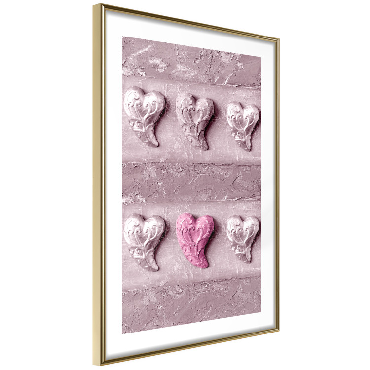 Poster Faces of Love - fully pink composition with shiny hearts 118265 additionalImage 7