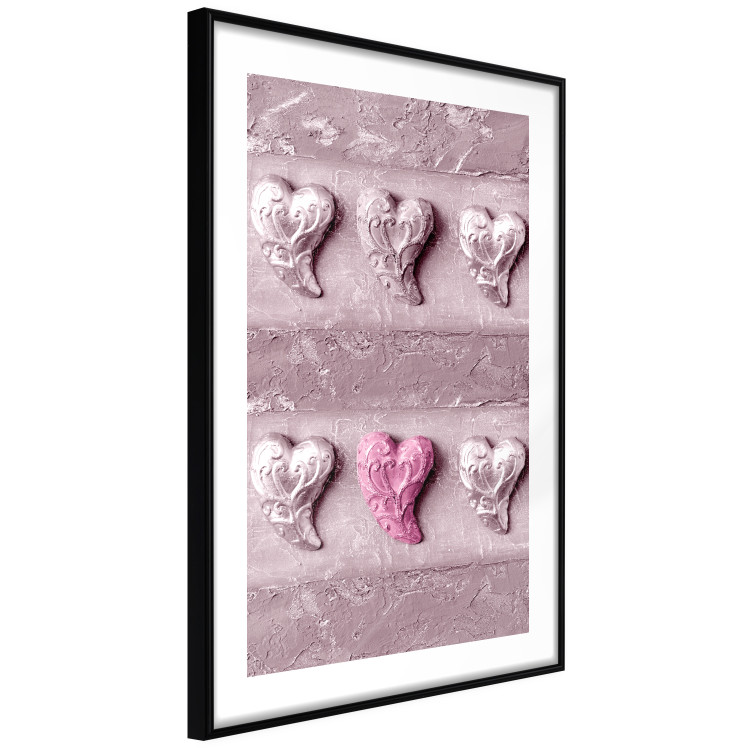 Poster Faces of Love - fully pink composition with shiny hearts 118265 additionalImage 12