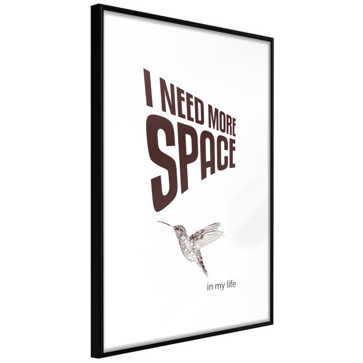 Poster I Need More Space - English text with a bird motif on a white background 122865 additionalImage 13