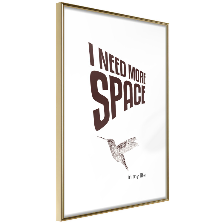 Poster I Need More Space - English text with a bird motif on a white background 122865 additionalImage 8