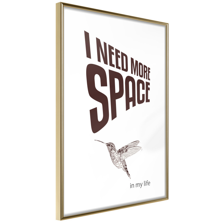 Poster I Need More Space - English text with a bird motif on a white background 122865 additionalImage 14