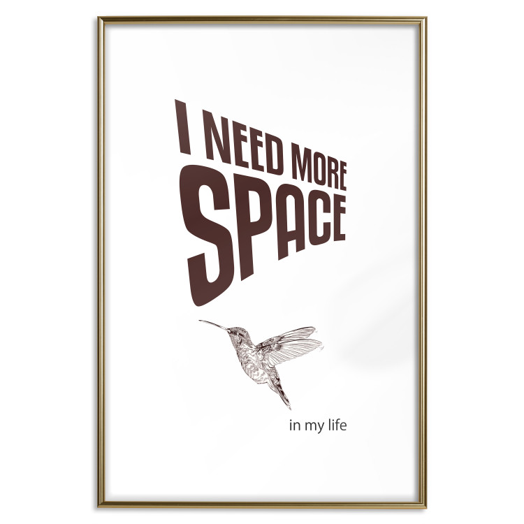 Poster I Need More Space - English text with a bird motif on a white background 122865 additionalImage 16