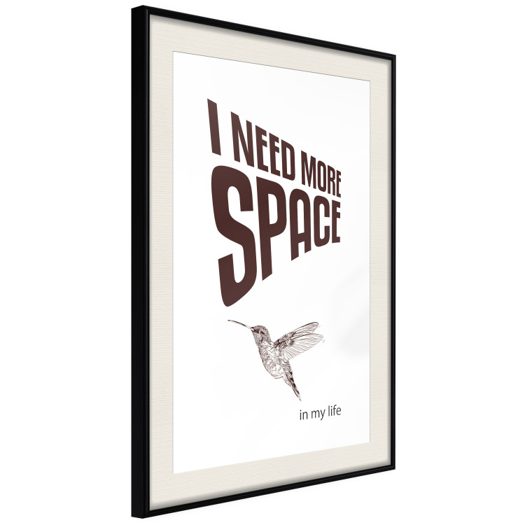 Poster I Need More Space - English text with a bird motif on a white background 122865 additionalImage 3