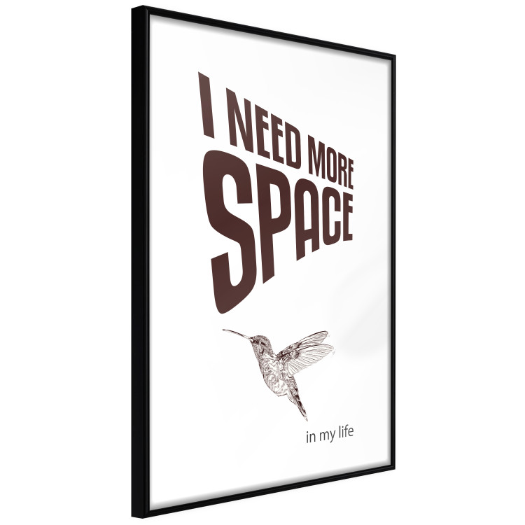 Poster I Need More Space - English text with a bird motif on a white background 122865 additionalImage 10