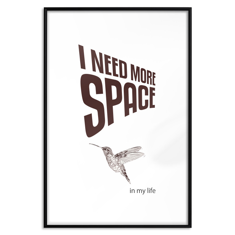 Poster I Need More Space - English text with a bird motif on a white background 122865 additionalImage 17