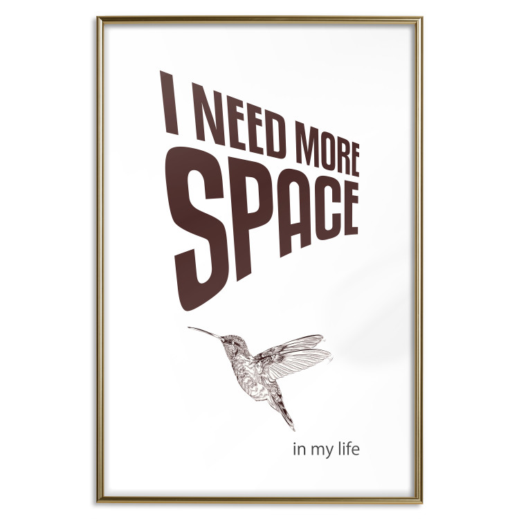 Poster I Need More Space - English text with a bird motif on a white background 122865 additionalImage 20