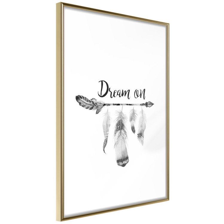 Wall Poster Dream On - black English text above feathers hanging on an arrow 123365 additionalImage 8