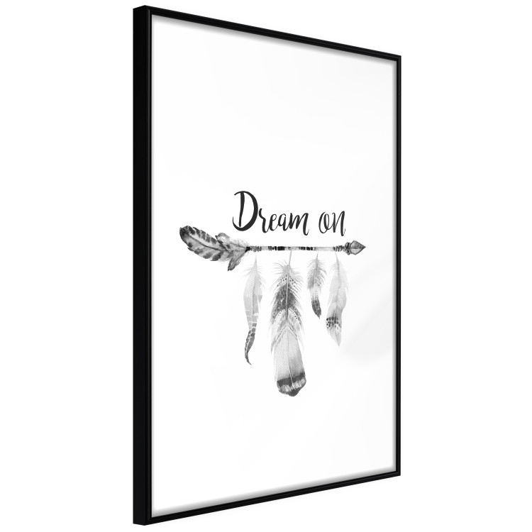 Wall Poster Dream On - black English text above feathers hanging on an arrow 123365 additionalImage 11