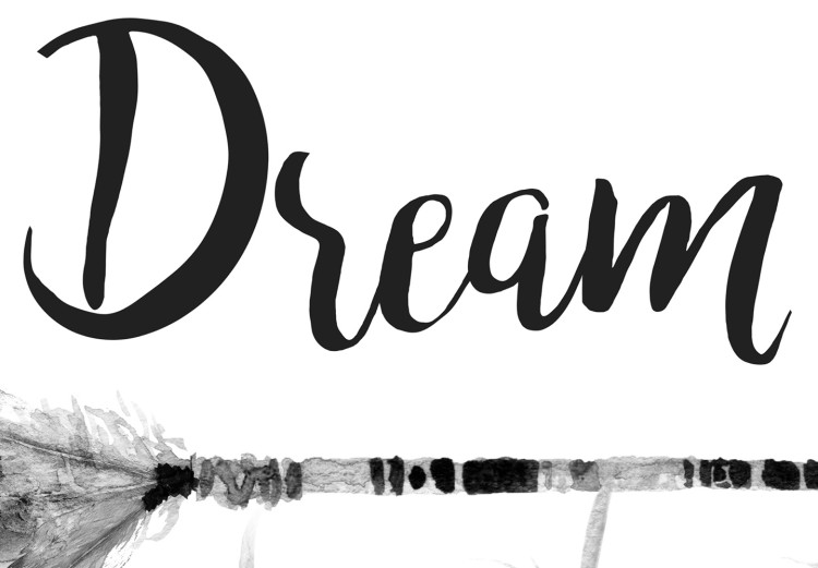Wall Poster Dream On - black English text above feathers hanging on an arrow 123365 additionalImage 9