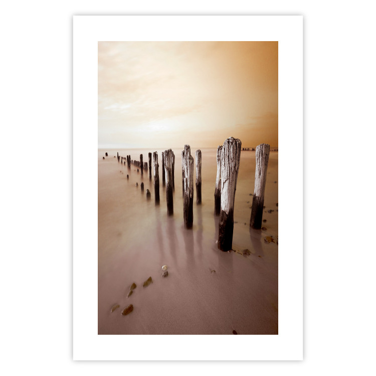 Wall Poster Autumnal Ebb - beach and sea landscape against sunset backdrop 123765 additionalImage 26