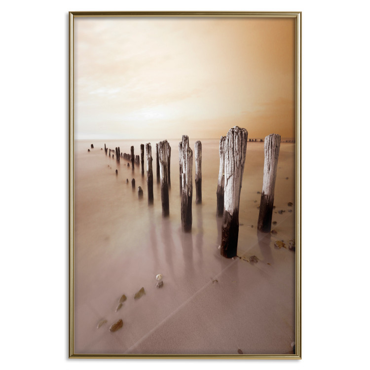 Wall Poster Autumnal Ebb - beach and sea landscape against sunset backdrop 123765 additionalImage 20