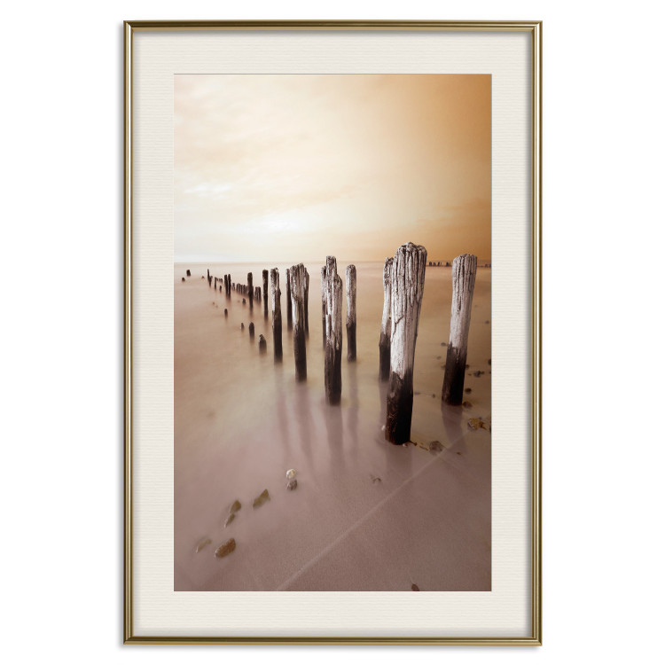 Wall Poster Autumnal Ebb - beach and sea landscape against sunset backdrop 123765 additionalImage 19