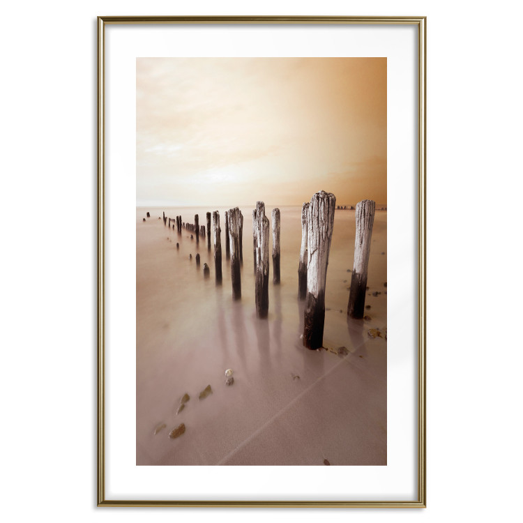 Wall Poster Autumnal Ebb - beach and sea landscape against sunset backdrop 123765 additionalImage 14