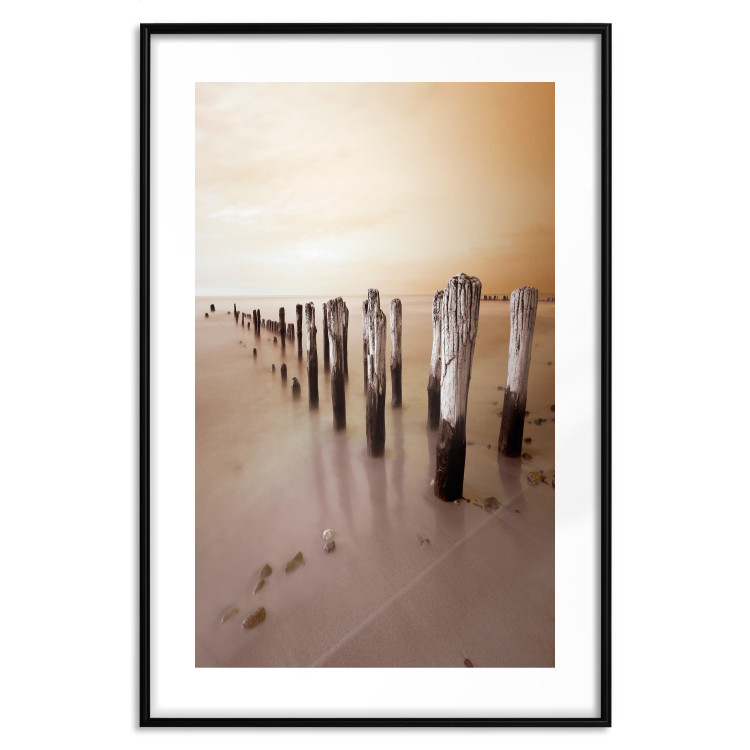 Wall Poster Autumnal Ebb - beach and sea landscape against sunset backdrop 123765 additionalImage 17