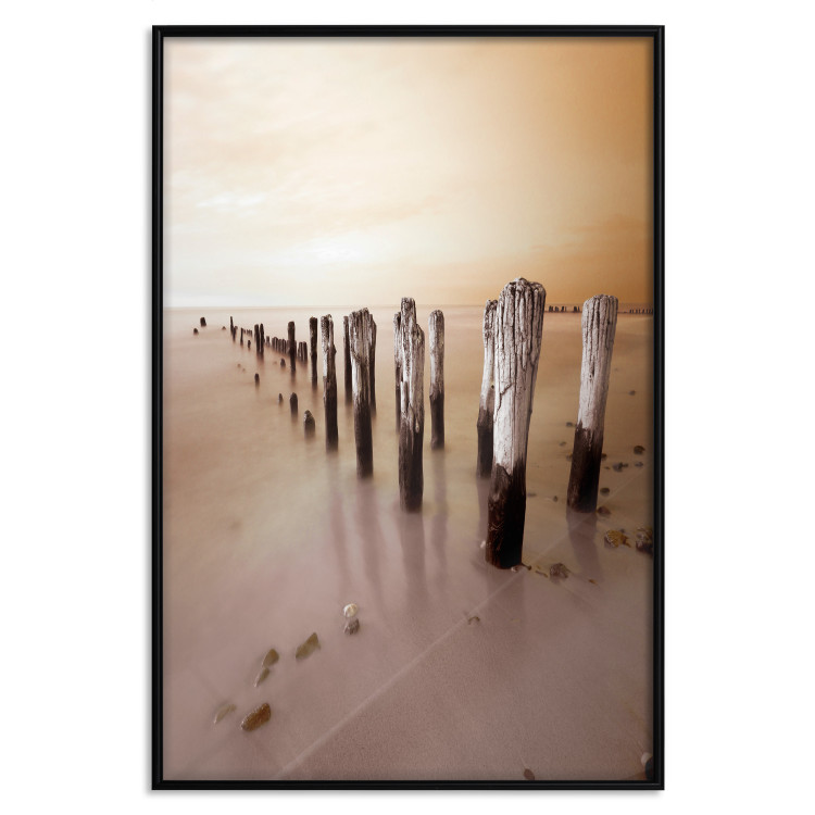 Wall Poster Autumnal Ebb - beach and sea landscape against sunset backdrop 123765 additionalImage 24
