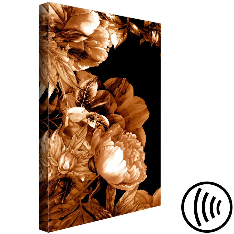 Canvas Autumn bouquet on black background - flowers in sepia 123865 additionalImage 6