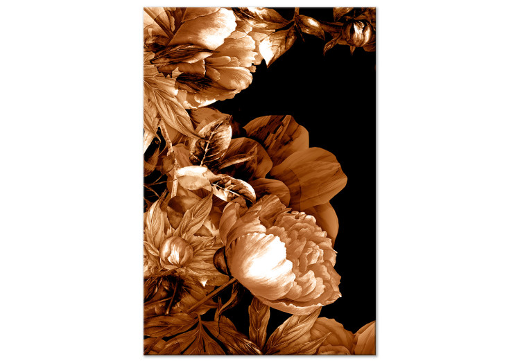 Canvas Autumn bouquet on black background - flowers in sepia 123865