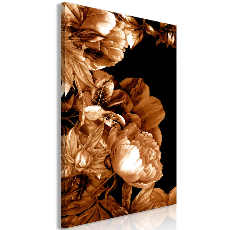Canvas Autumn bouquet on black background - flowers in sepia 123865 additionalImage 2