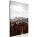 Canvas Aerial mountains - mountain landscape with forest and white clouds 124465 additionalThumb 2