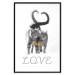 Poster Fluffy Love - gray cats and English text on a white background 125265 additionalThumb 24