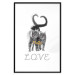 Poster Fluffy Love - gray cats and English text on a white background 125265 additionalThumb 17
