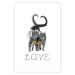 Poster Fluffy Love - gray cats and English text on a white background 125265 additionalThumb 25
