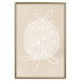 Wall Poster Bright Twig - white line art plant with leaves on a light beige background 125665 additionalThumb 16