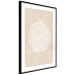 Wall Poster Bright Twig - white line art plant with leaves on a light beige background 125665 additionalThumb 13