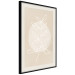 Wall Poster Bright Twig - white line art plant with leaves on a light beige background 125665 additionalThumb 3