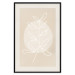 Wall Poster Bright Twig - white line art plant with leaves on a light beige background 125665 additionalThumb 18