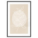 Wall Poster Bright Twig - white line art plant with leaves on a light beige background 125665 additionalThumb 17